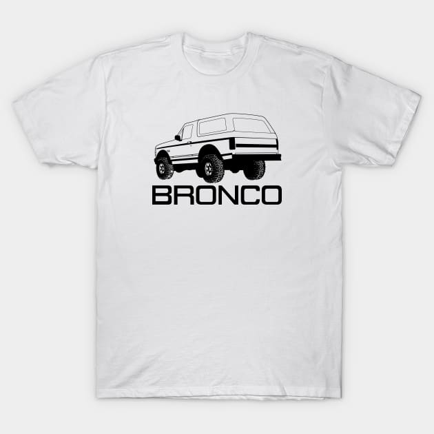 1992-1996 Bronco Rear, Black Print T-Shirt by The OBS Apparel